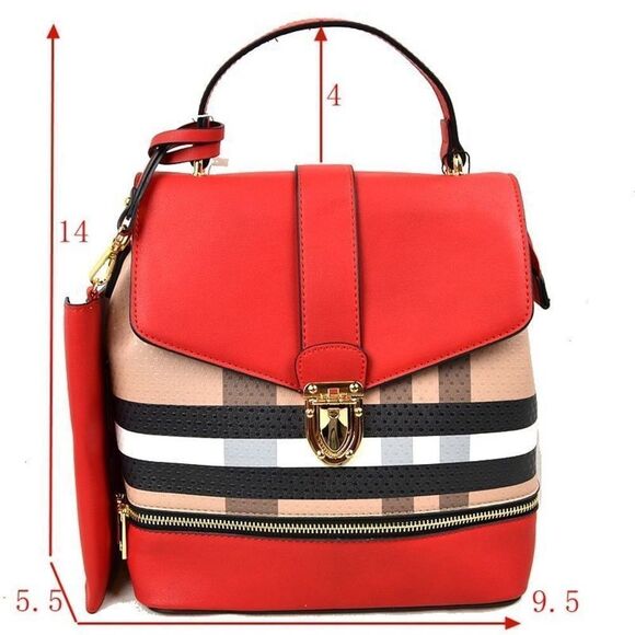 2N1 Poppy Faux Leather Flap Backpack/Crossbody/Shoulder Handbag with Wal… - Picture 4 of 8